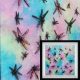 3D dragonflies in pink turquoise framed