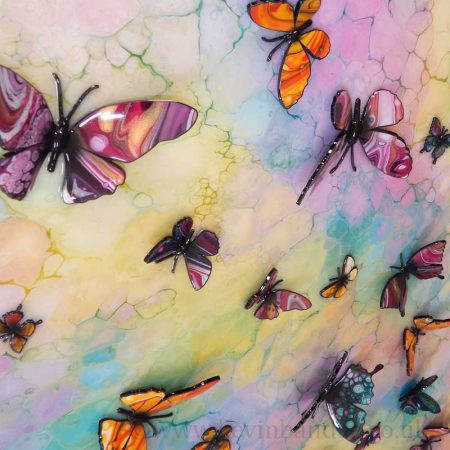 3d multicolour butterflies