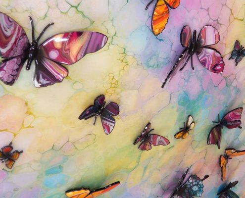 3d multicolour butterflies