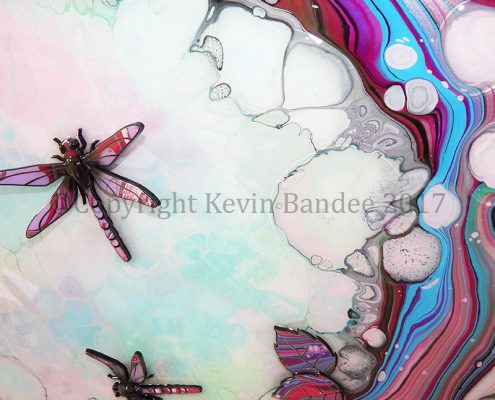 Lilac and Pink Dragonfly Art