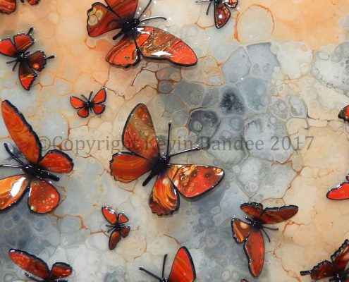 Orange butterflies detail 2