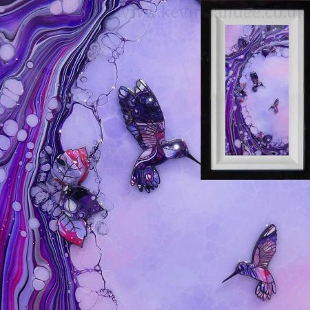 Pink lilac purple hummingbird organic art gallery