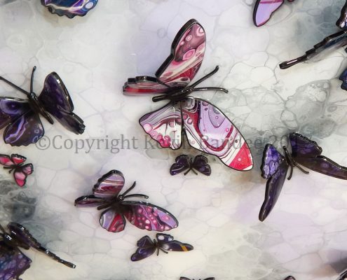 Purple stone butterfly art 3D