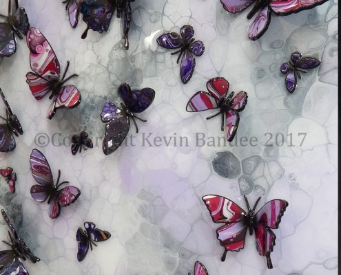 Purple stone butterfly art