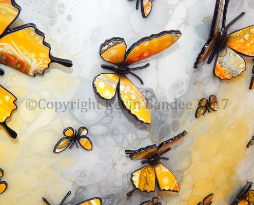 Yellow butterflies 3D