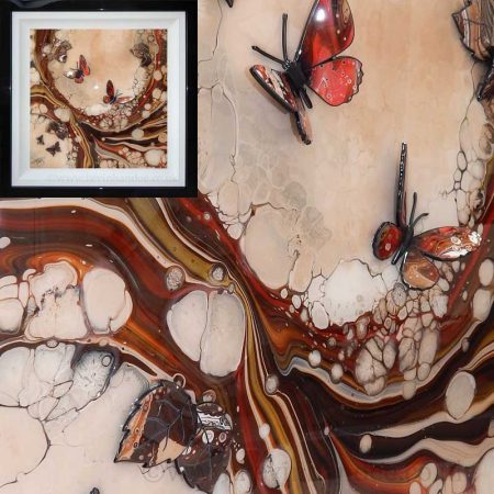 brown red organic wave 3d frame gallery