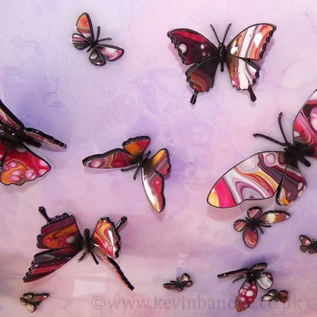 close up pink purple butterflies
