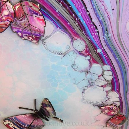 lilac pink blue butterfly 3d organic