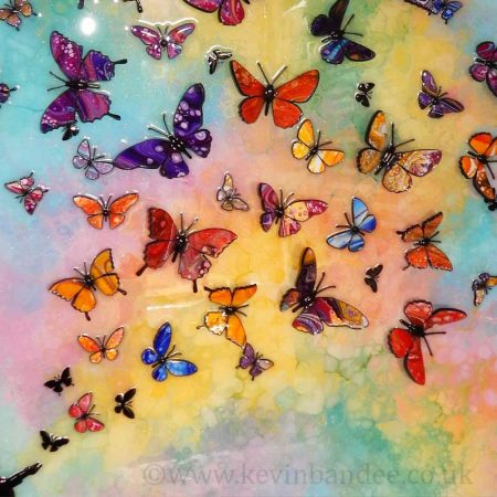 lots of colourful butterflies