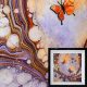 orange purple 3d butterfly art framed gallery