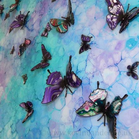purple turquoise butterflies