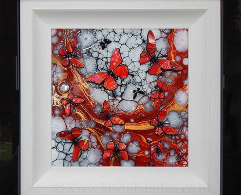 red and gold butterflies 3d