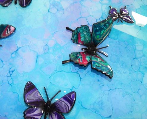 turquoise butterfly 3d