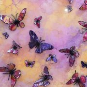 yellow pink purple 3d butterfly