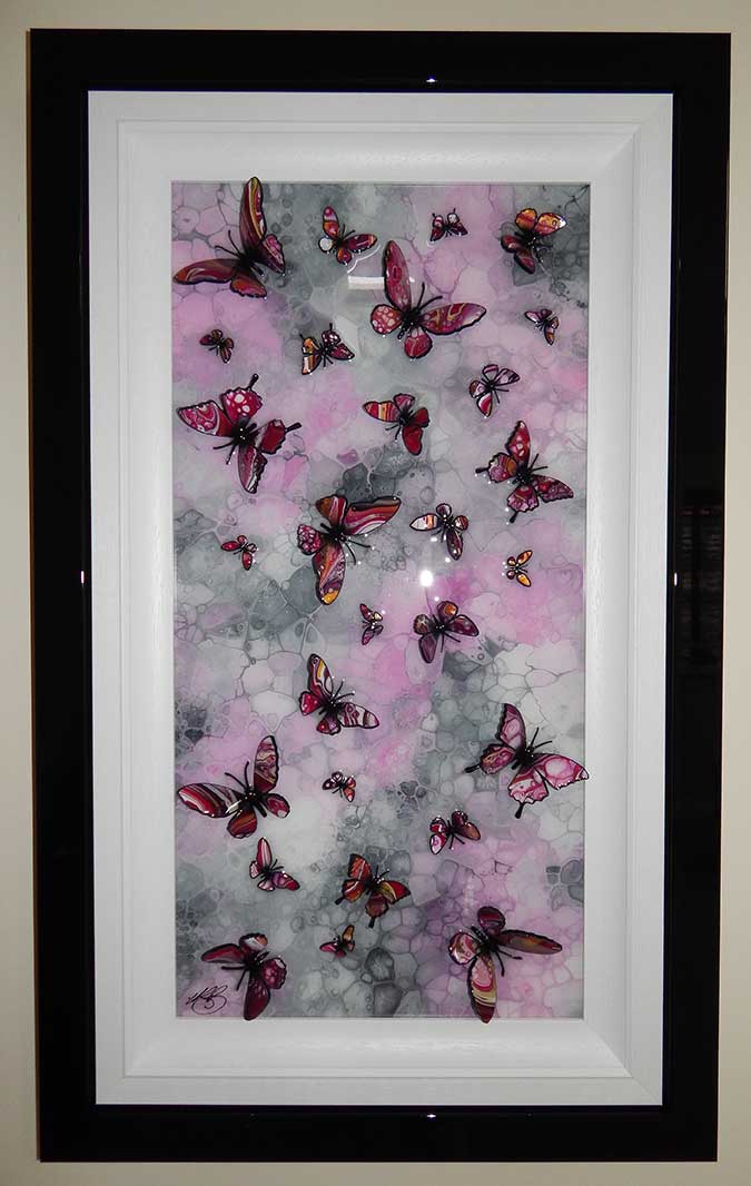 pink multi butterfly piece