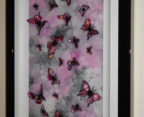 pink stone butterfly art side view 2